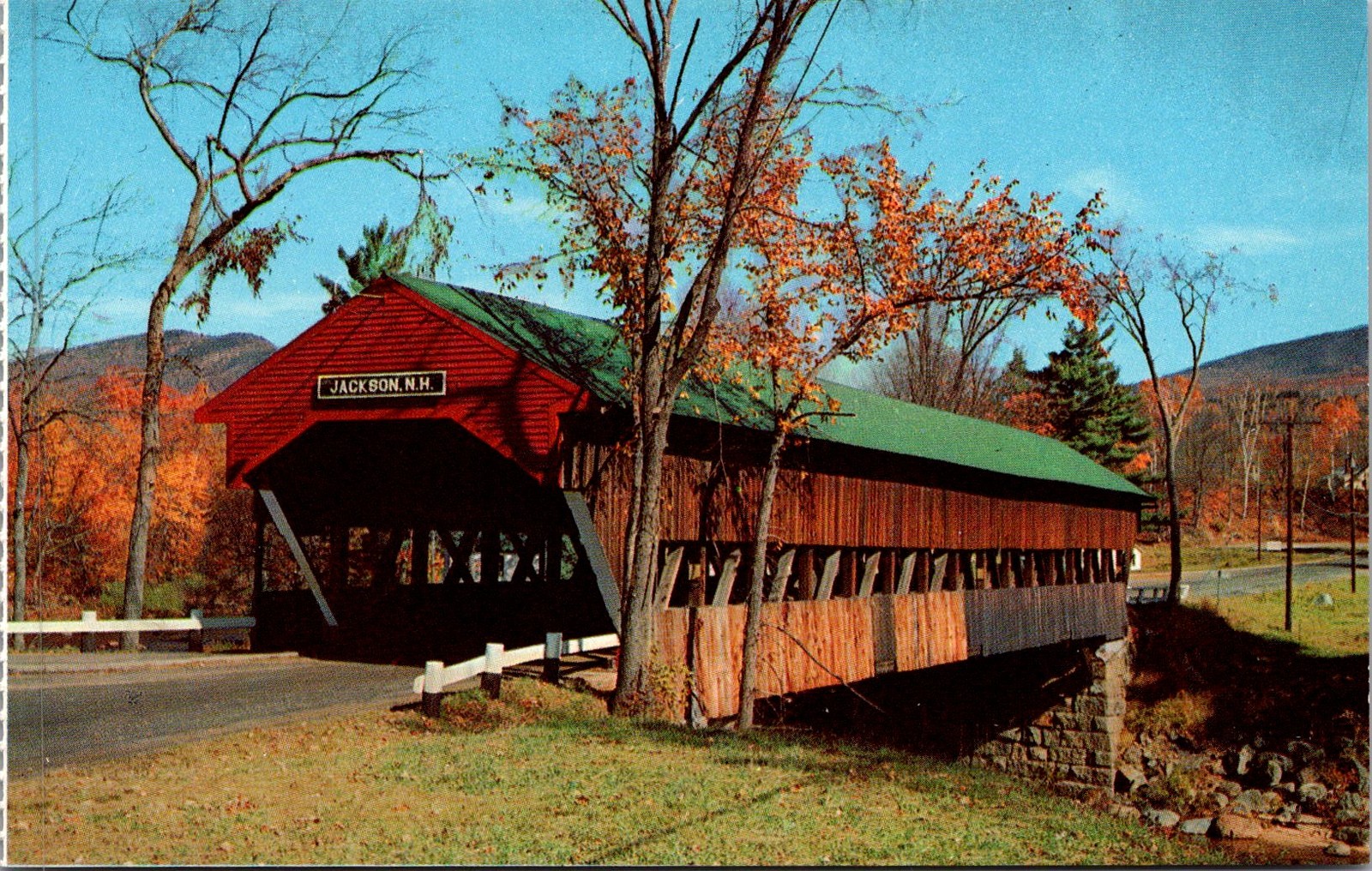 Albany Covered Bridge New Hampshire Vintage Postcard 5P18-27 Albany Covered Bridge New Hampshire Vintage Postcard 5P18-27