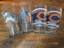 Miller Lite Chicago Bears Lot of 4 Pint Glasses Sayers 40, Dent 95, C Logo (×2) picture