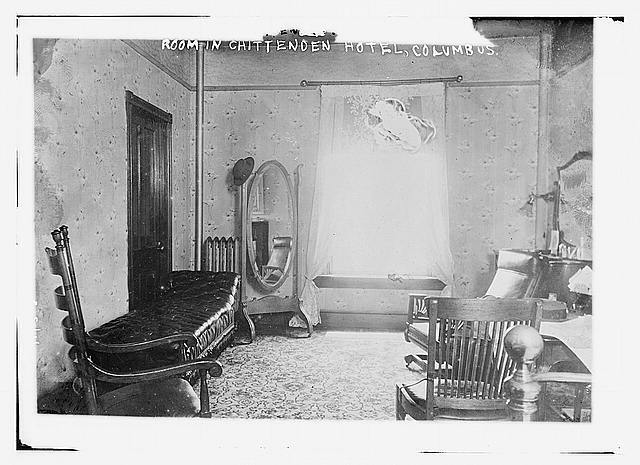 Room in Chittenden Hotel, Columbus c1900 Large Old Photo