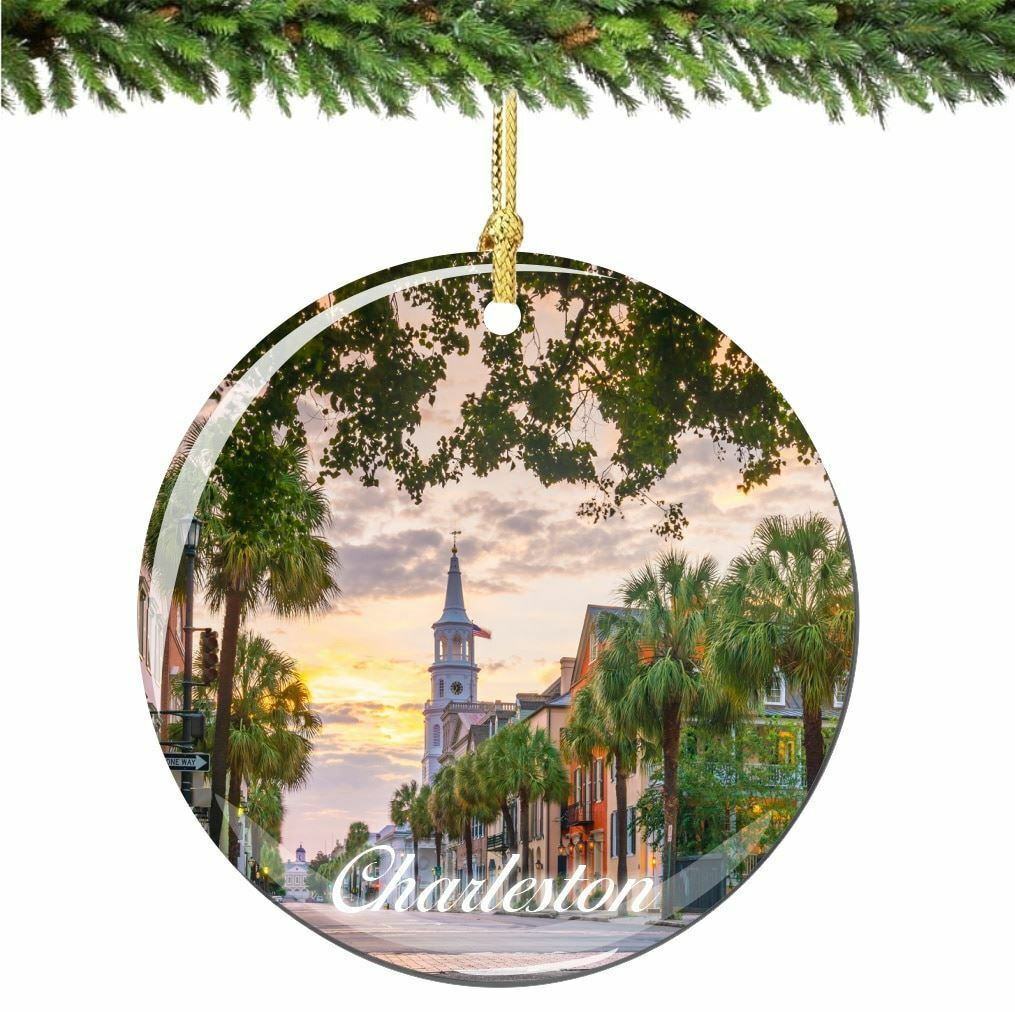 Charleston South Carolina Christmas Ornament Porcelain