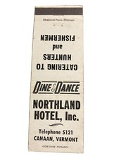 Northland Hotel Canaan Vermont VT Vtg Matchcover picture