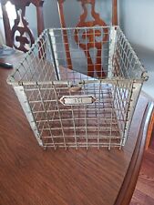 Vintage Metal Wire Basket Locker Bin Washburn Company Worcester MA picture