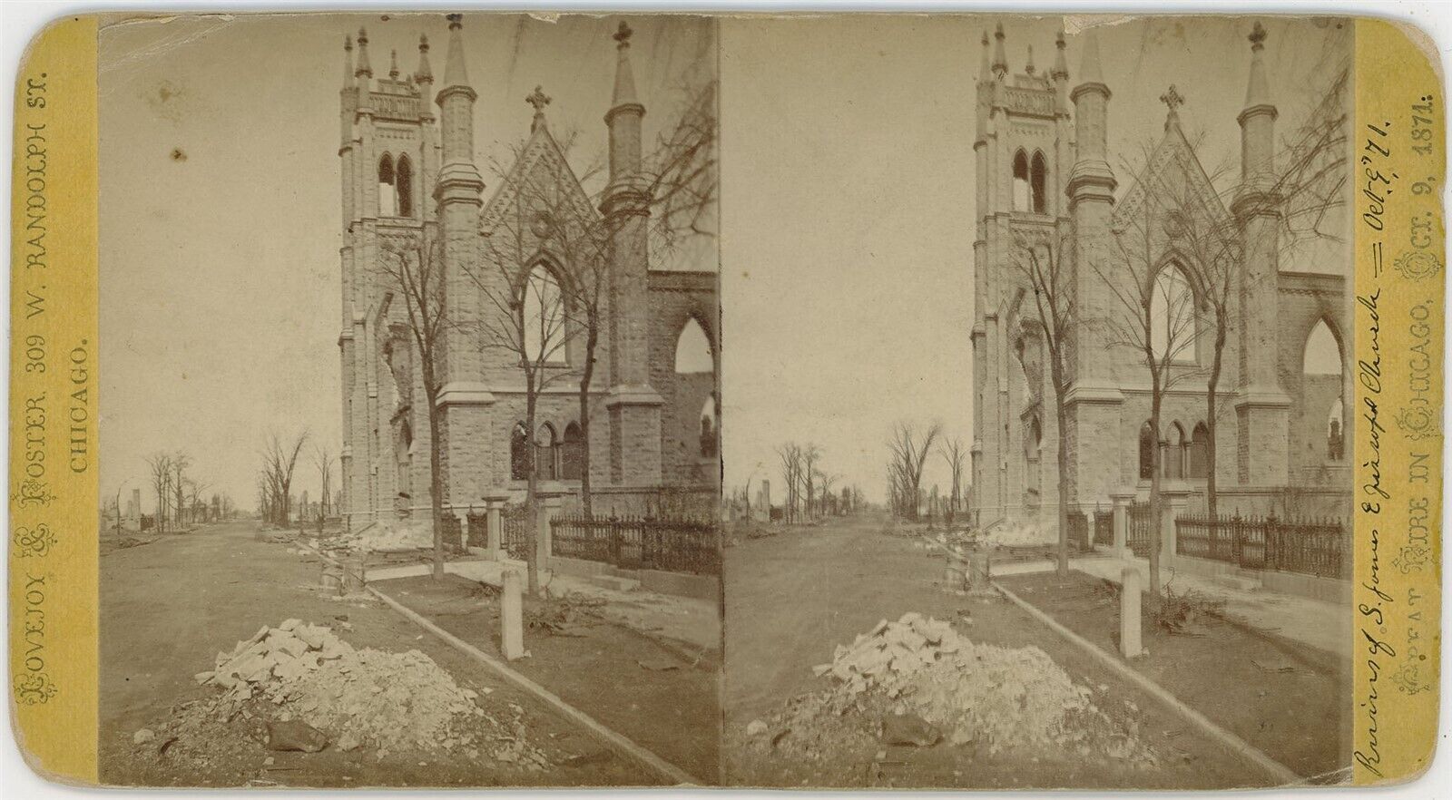 CHICAGO FIRE SV - St James Episcopal Church - GN Barnard c1871