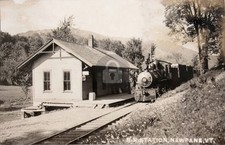 Newfane VT Rail Road Station Train Depot Vermont Windham Co RPPC Postcard COPY picture