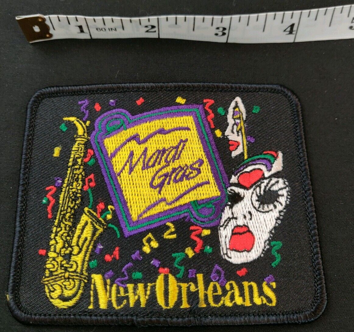 Vintage Mardi Gras New Orleans Louisiana Sew On Embroidered Patch LA