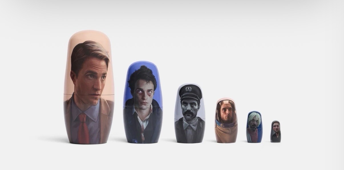 A24 Primetime Collectible Robert Pattinson Wood Nesting Doll Set | PRESALE