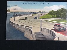 1947 Vintage Postcard East Entrance to Bayshore Drive Tampa FL Old Cars B7209 picture