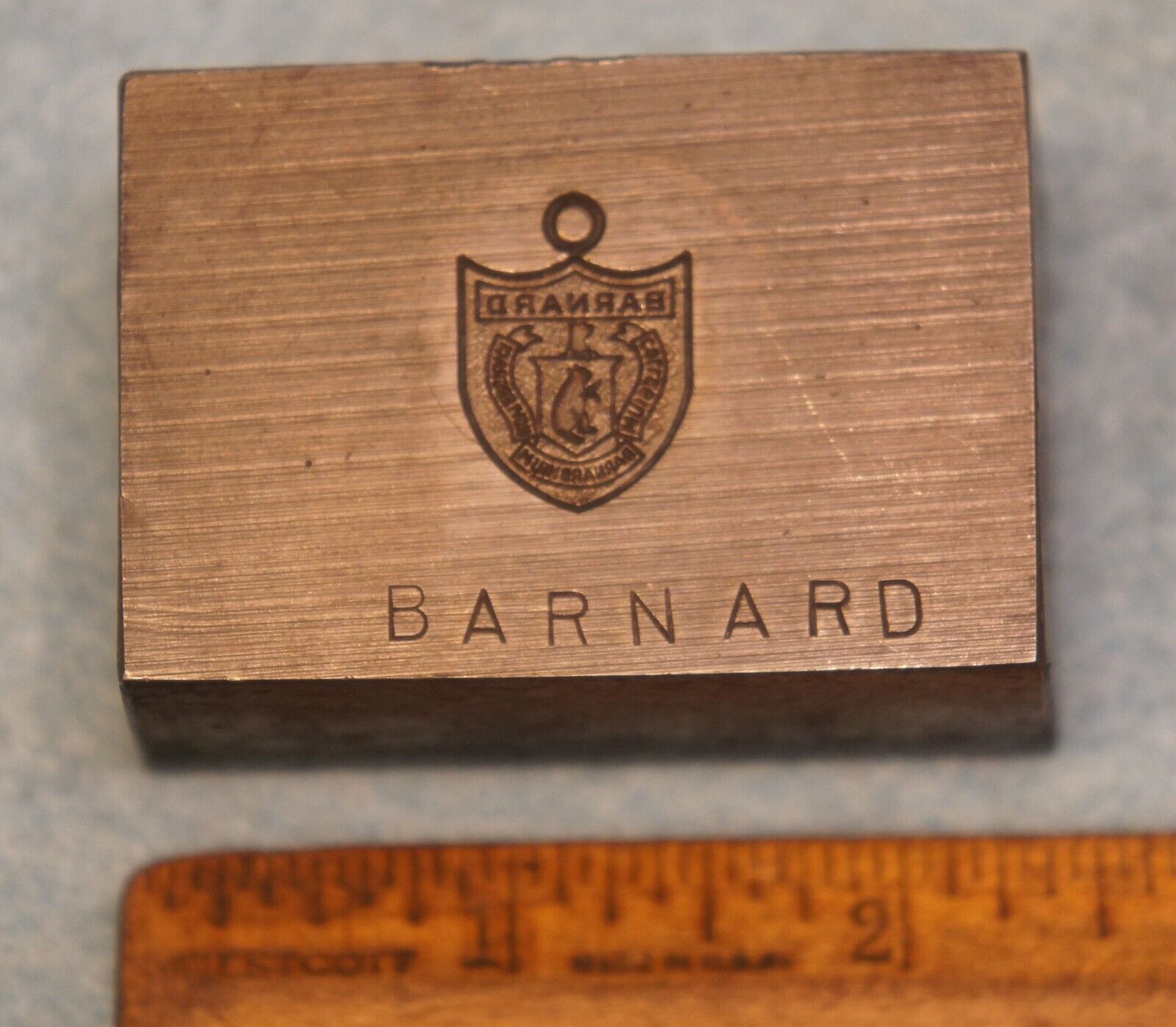 Vintage BARNARD COLLEGE School Crest Charm STEEL STAMPING DIE CG566
