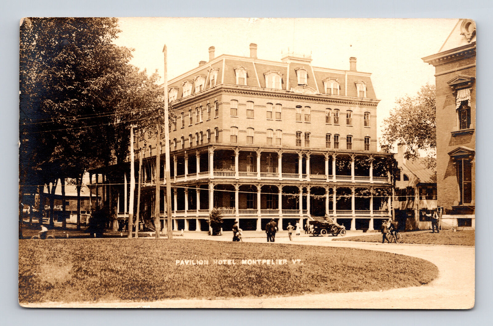 Rare RPPC The Original Pavilion Hotel Montpelier Vermont VT Real Photo Postcard
