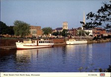 England Worcester River Severn from North Quay tour boats ~ postcard picture