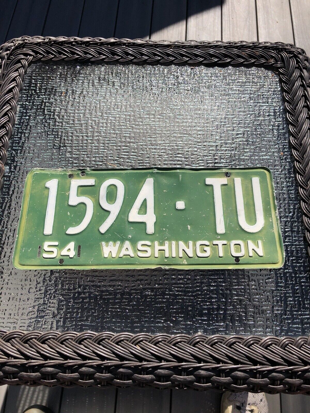 1954 Washington State License Plate Vintage
