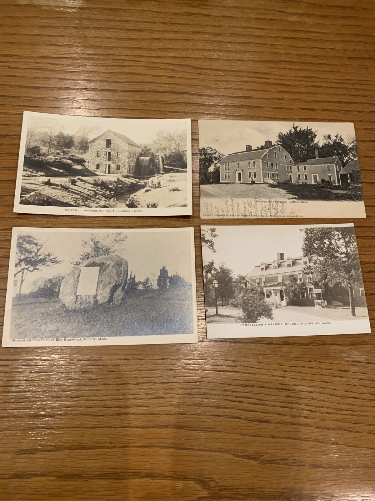Lot Of 4 Antique Postcards Sudbury, Massachusetts