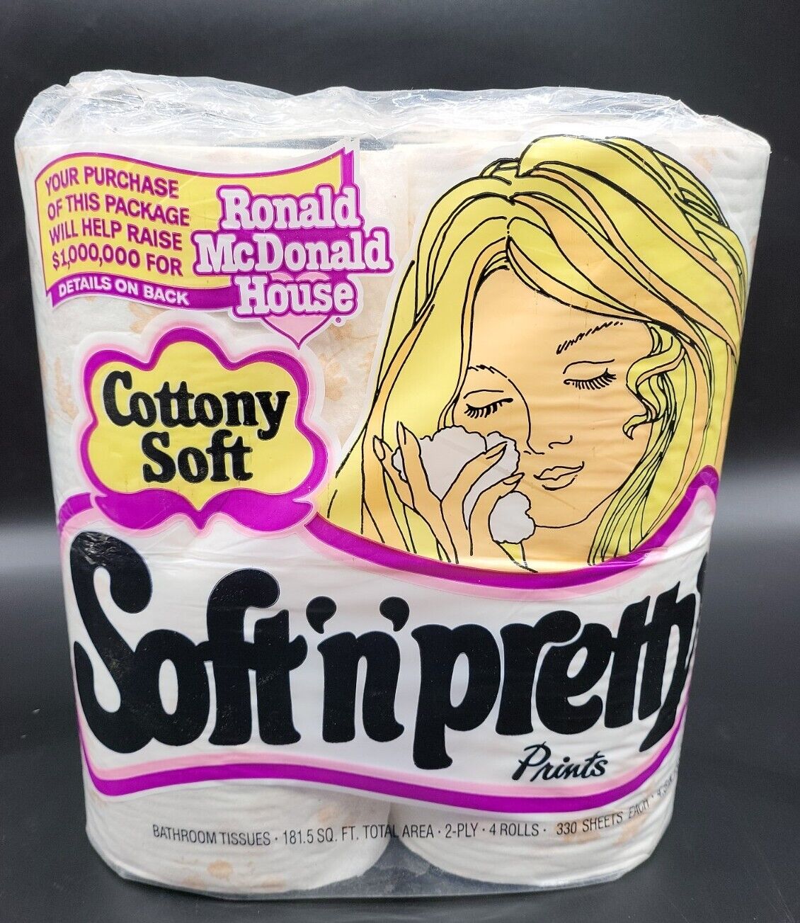 Vintage 1983 Scott Soft N Pretty Prints 4 Pack Bathroom Tissue RARE SEALED