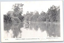 VINTAGE FRENCH CREEK CAMBRIDGE SPRINGS PENNSYLVANIA BOAT ~ POSTCARD QU picture