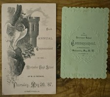 1887 Montpelier High School & Grammer School Annual Commencement Programs picture
