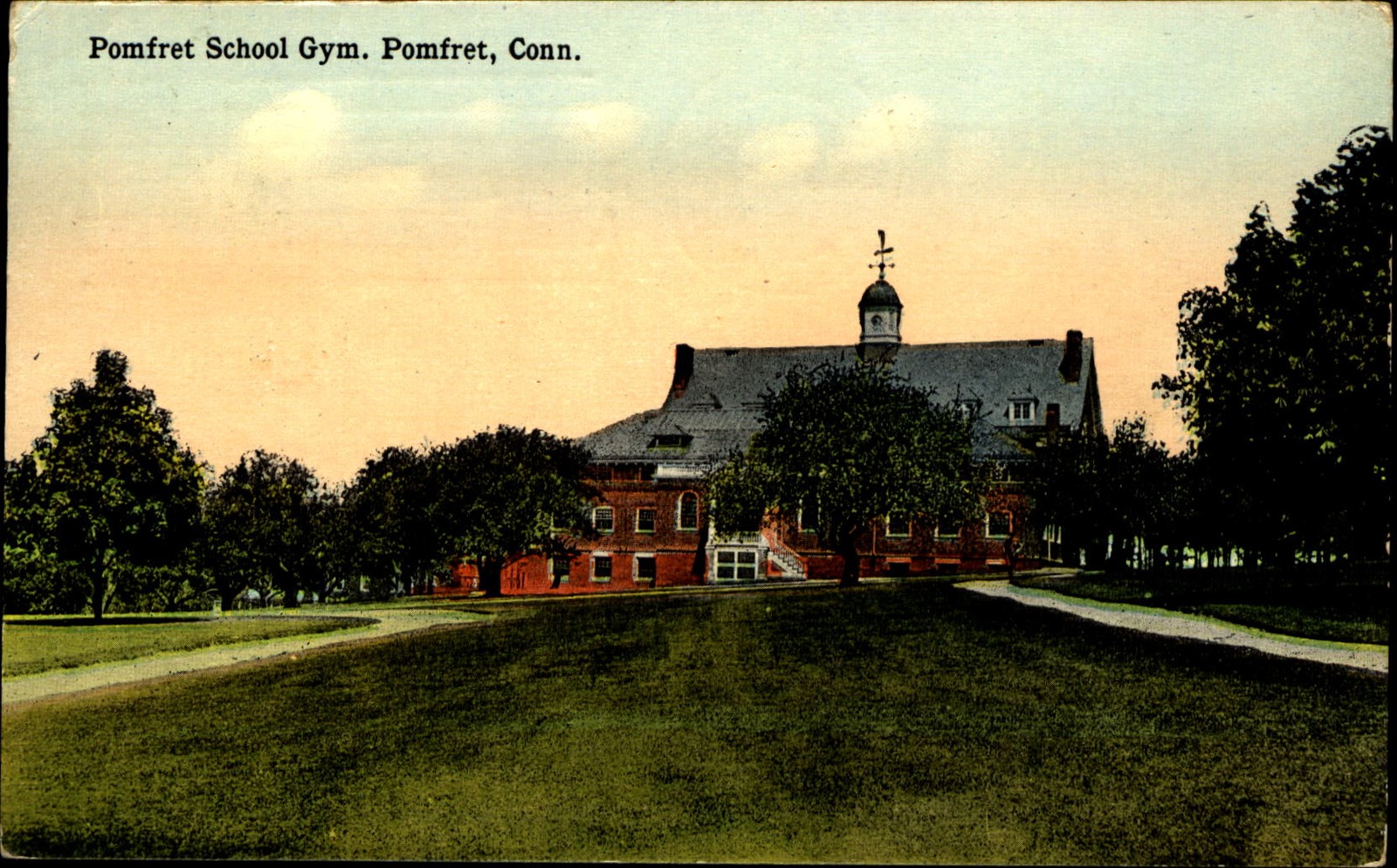 Pomfret School Gym ~ Pomfret Connecticut ~ mailed 1914 Killingly CT