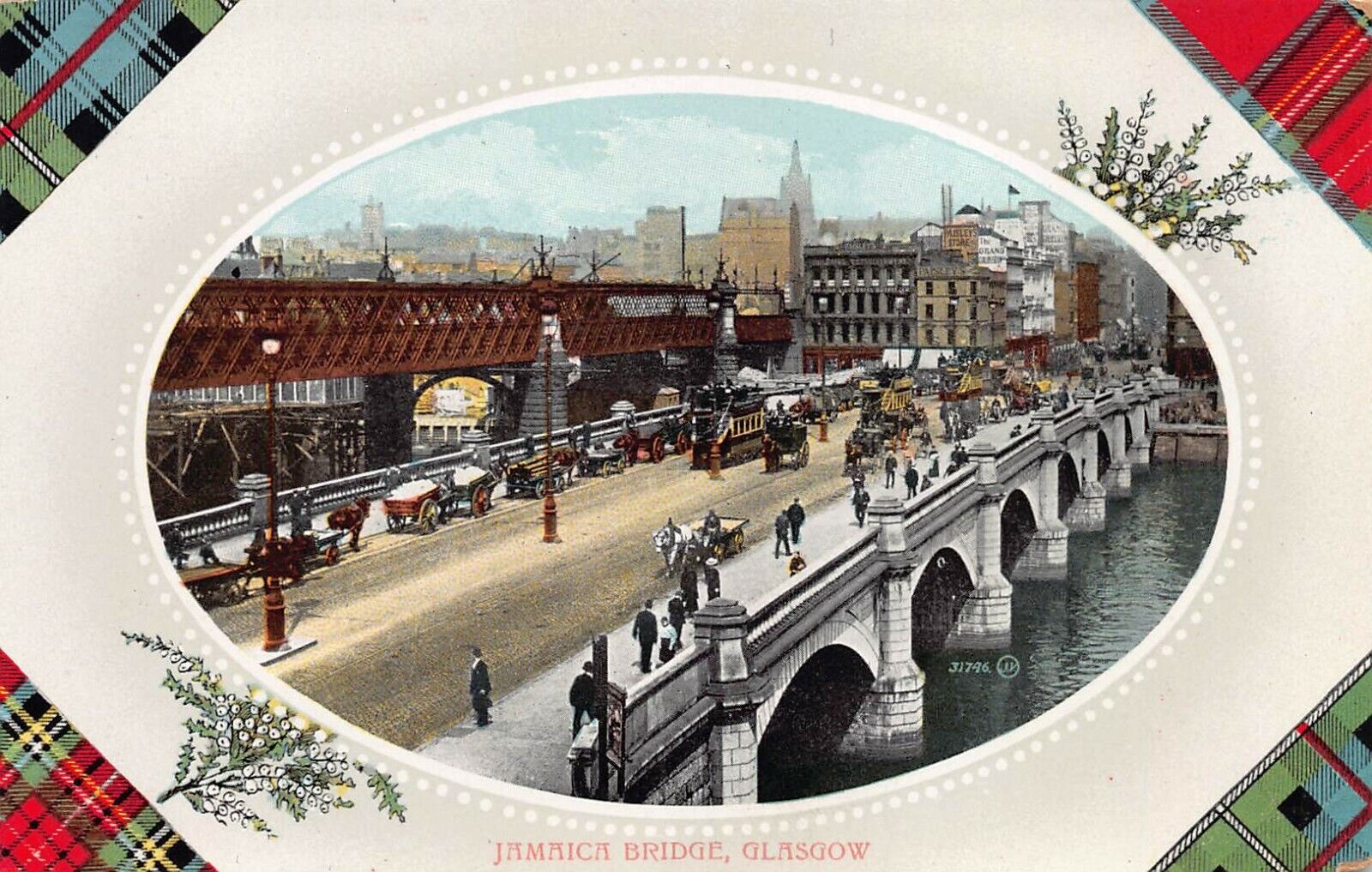 Jamaica Bridge, Glasgow, Scotland, early postcard, unused, Publ. by Valentine's