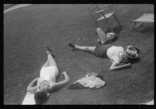 Vergennes Vermont 1940 Women Lying on Lawn Conversation on the Common picture
