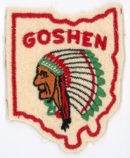 Vintage Boy Scouts Goshen Ohio Camp Patch Felt Embroidered 4x3 picture