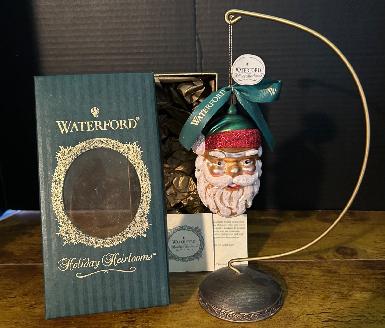 Vintage 1997 Waterford Olde Saint Nick Santa Ornament Box Paperwork Vintage 1997 Waterford Olde Saint Nick Santa Ornament Box Paperwork