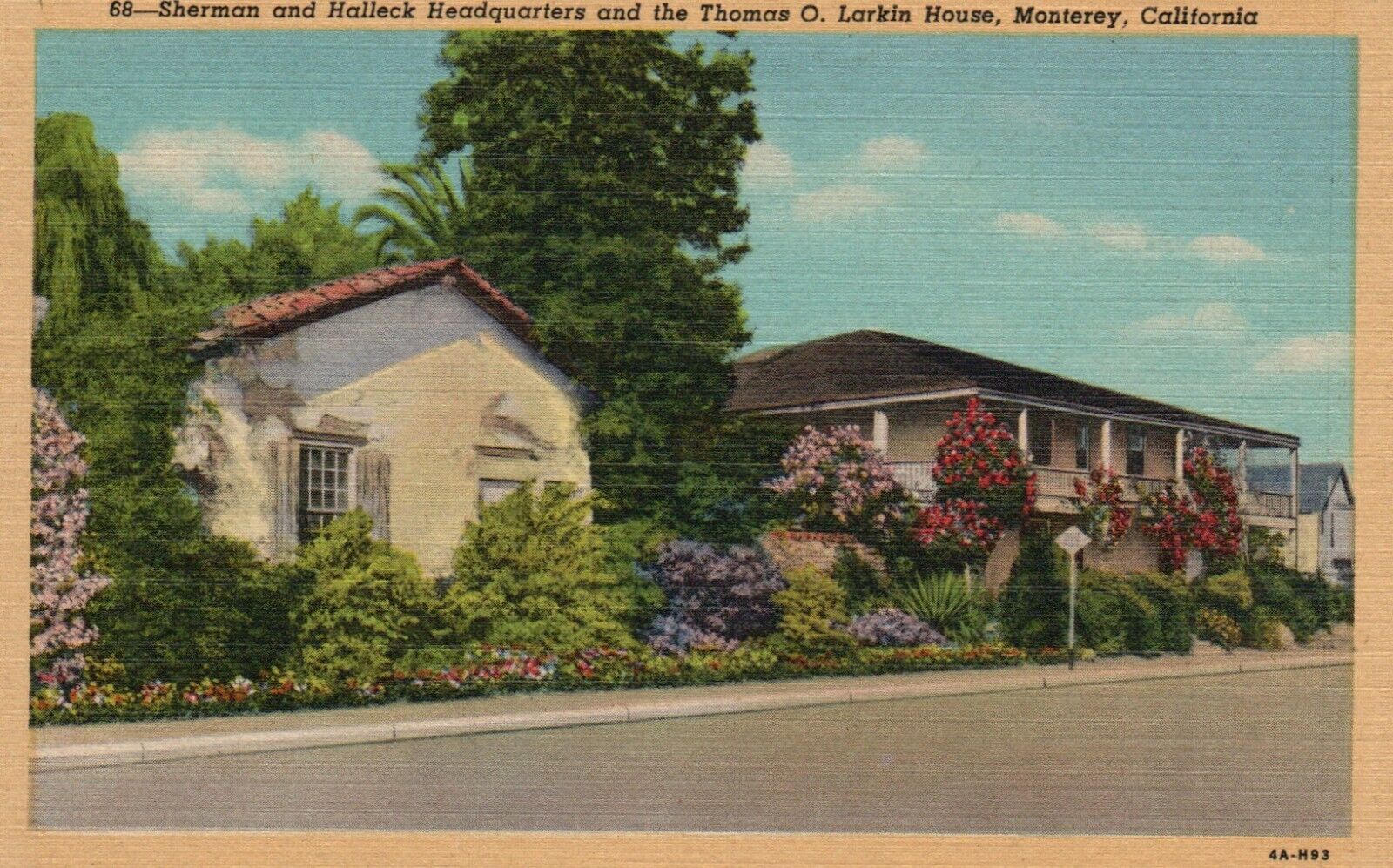 Monterey, CA, Sherman & Halleck HQ, Larkin House, 1934 Vintage Postcard e3587