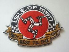 MOTORCYCLE RIDER TT BIKER SEW/IRON ON PATCH:- ISLE OF MAN (a) NO REST TIL THE GP picture