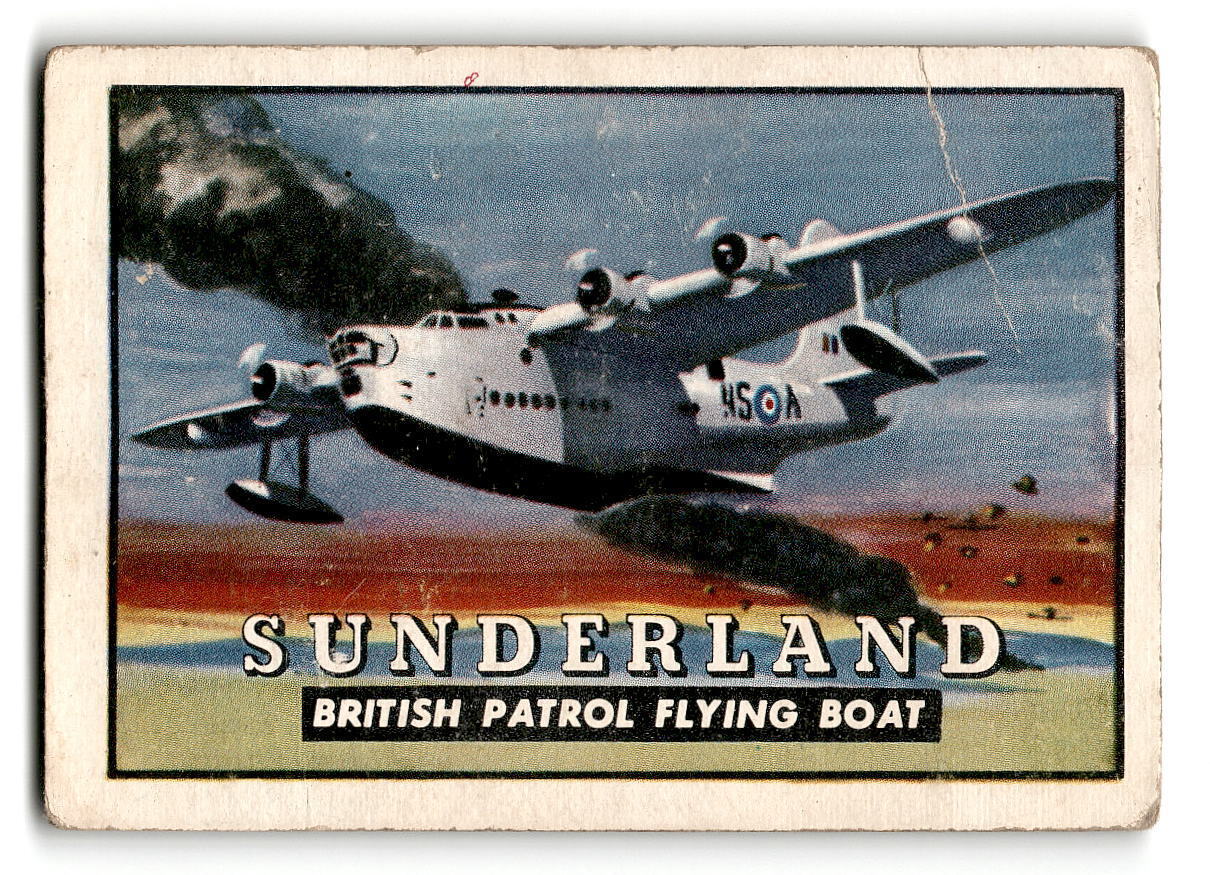 1952 Topps Wings #13 Sunderland British Patrol Flying Boat