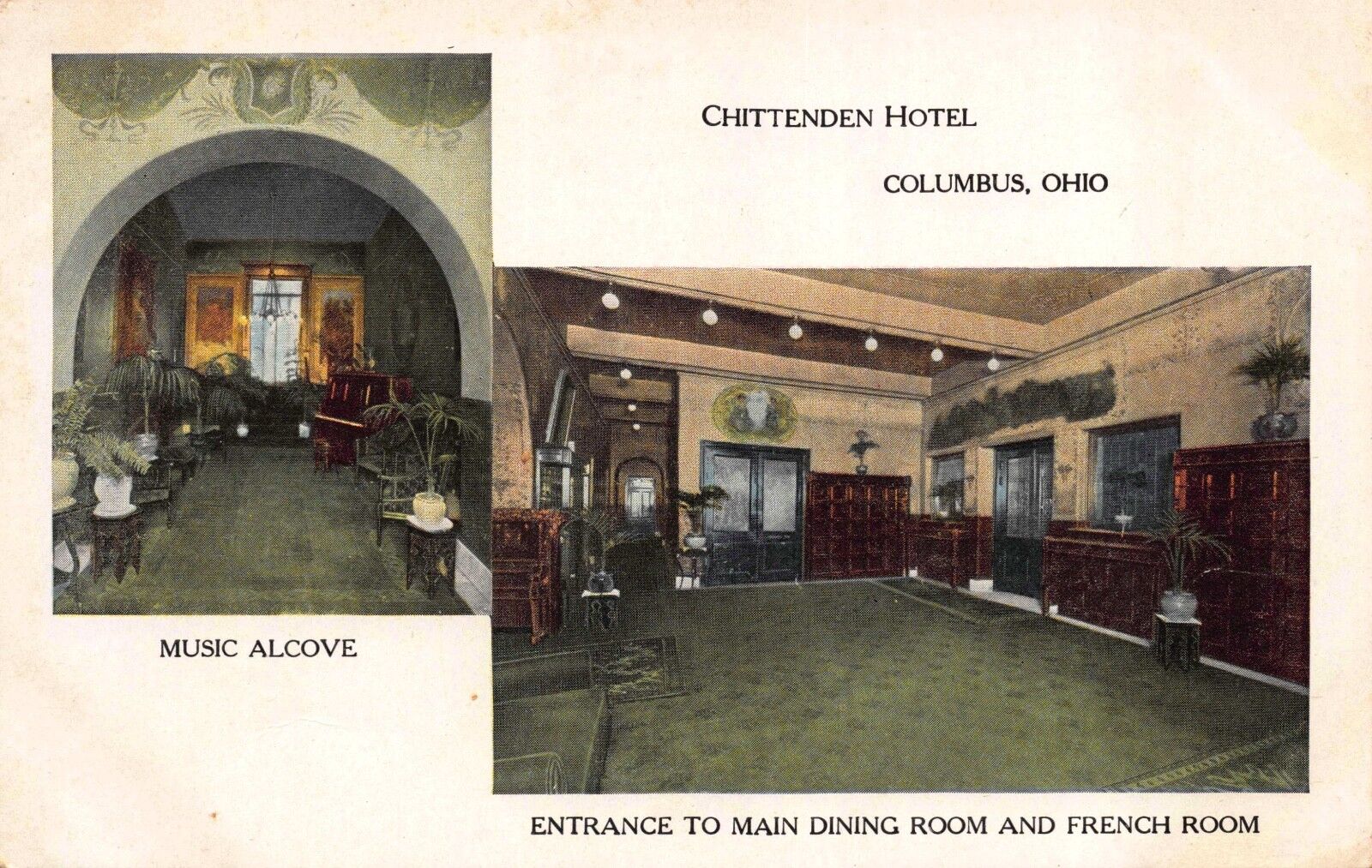 Postcard Music, Dining, French Rooms at Chittenden Hotel Columbus, Ohio~117866