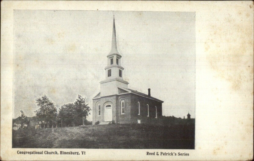 Hinesburg VT Cong Church c1910 Postcard