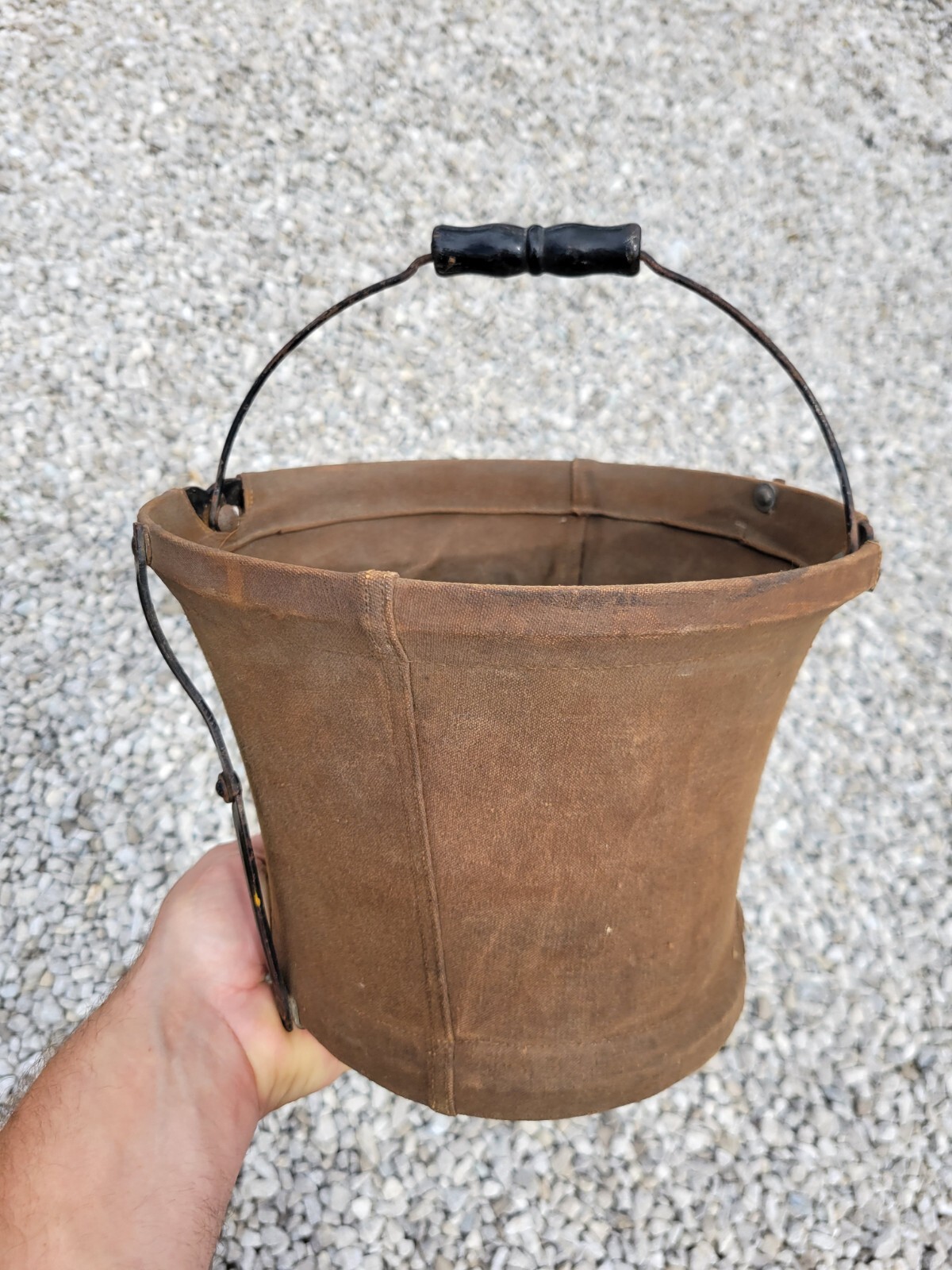 Antique Collapsible Duplex Canvas Water Pail No 4 Westfield Mass ...