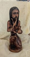 Rastafarian Man Carved Wood Jamaica  picture