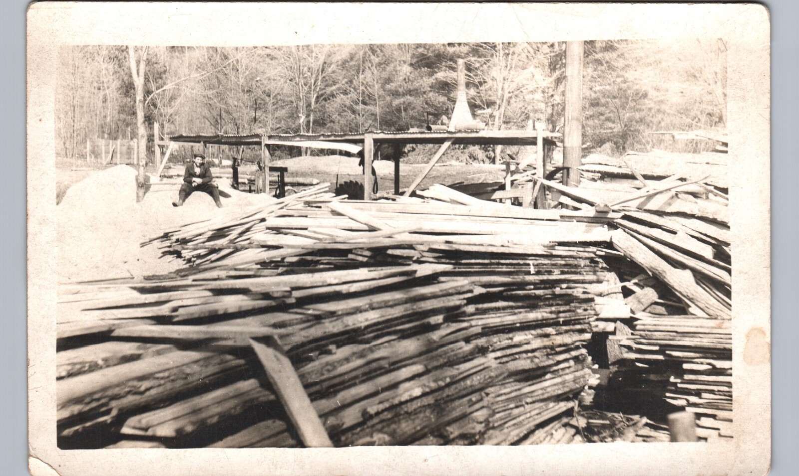 SAWMILL LUMBER c1910 castleton vt real photo postcard rppc logging crew vermont SAWMILL LUMBER c1910 castleton vt real photo postcard rppc logging crew vermont