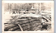 SAWMILL LUMBER c1910 castleton vt real photo postcard rppc logging crew vermont picture