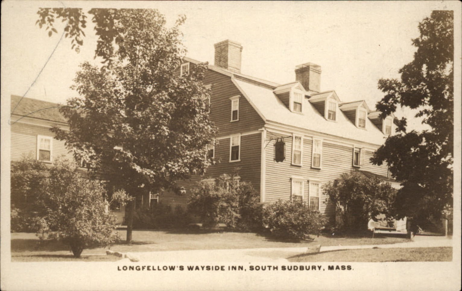 RPPC Longfellow's Wayside Inn South Sudbury MA ~ 1926-40 real photo postcard RPPC Longfellow's Wayside Inn South Sudbury MA ~ 1926-40 real photo postcard