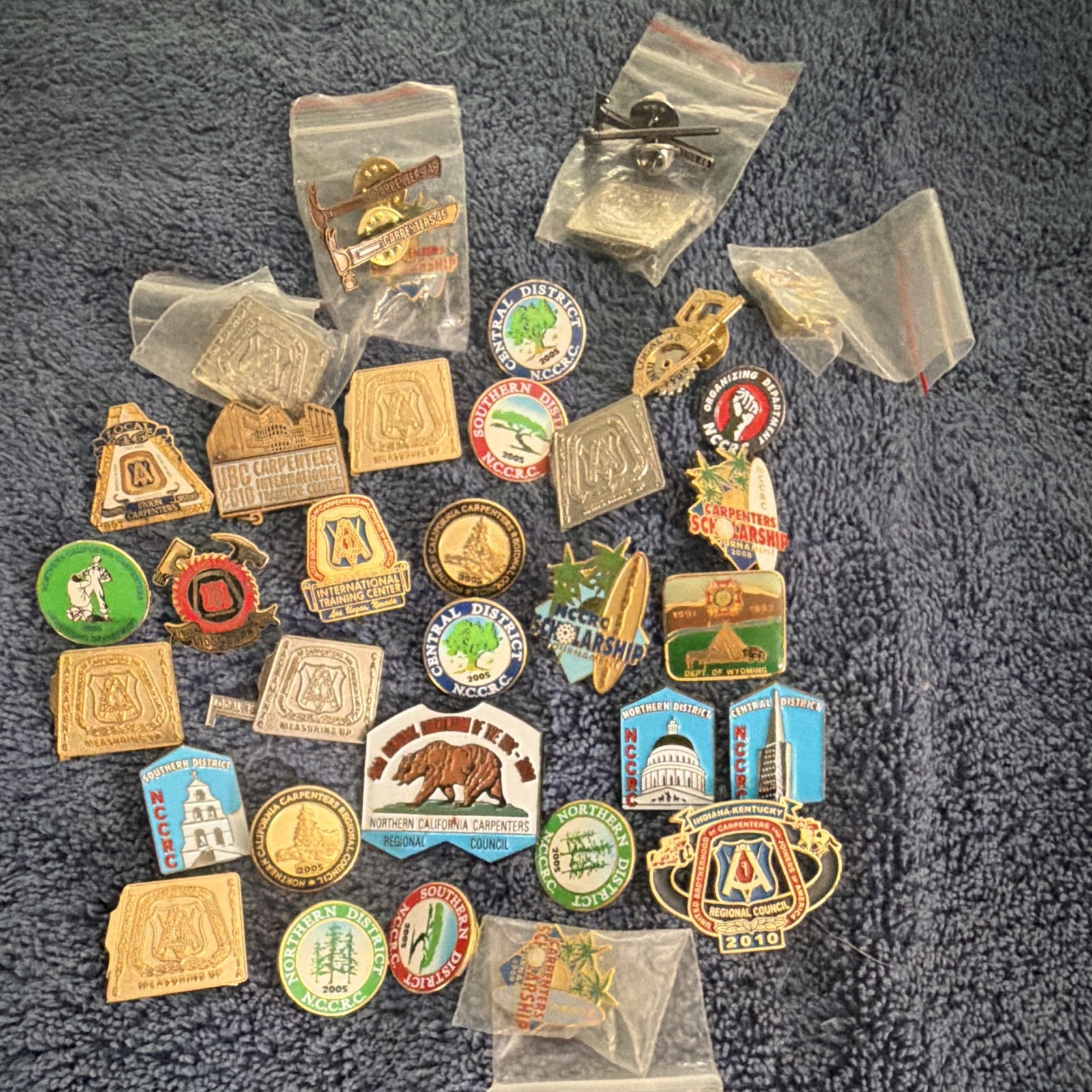 41 Carpenter Union Pins USA New 41 Carpenter Union Pins USA New