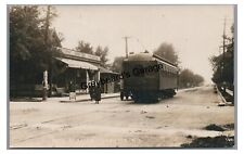 RPPC Milwaukee Northern Trolley Station GRAFTON WI Vintage Real Photo Postcard picture