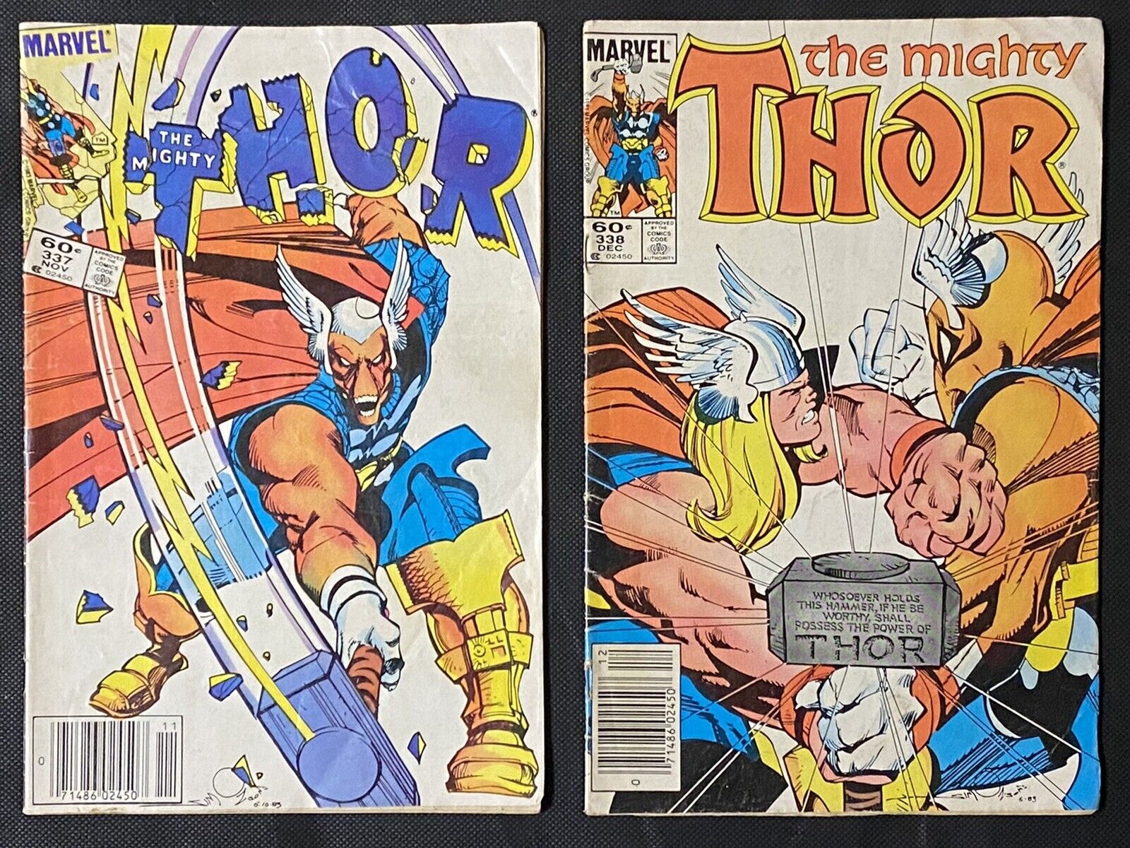 Thor #337 and #338 Newsstands 1st & 2nd Appearance Beta Ray Bill Lower Grade VG
