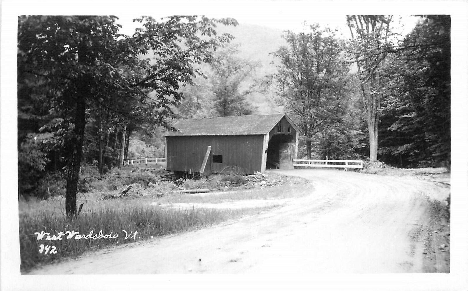 Postcard RPPC Vermont West Wardsboro Covered Bridge 1950s 23-5829