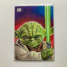 Yoda 2021 Topps Chrome Star Wars Galaxy Darren Coburn-James Sketch Card 1/1 picture