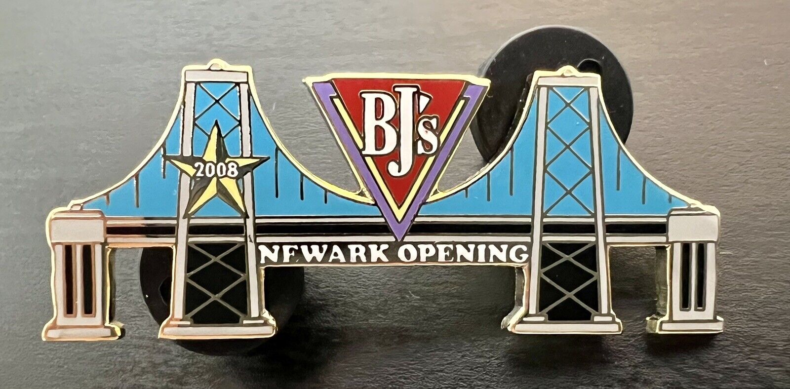BJ’s Restaurant 2008 Newark Bridge Opening Pin RARE