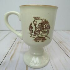 Vintage Souvenir NEW ORLEANS Coffee Mug BOURBON ST JAZZ Footed 8 oz picture