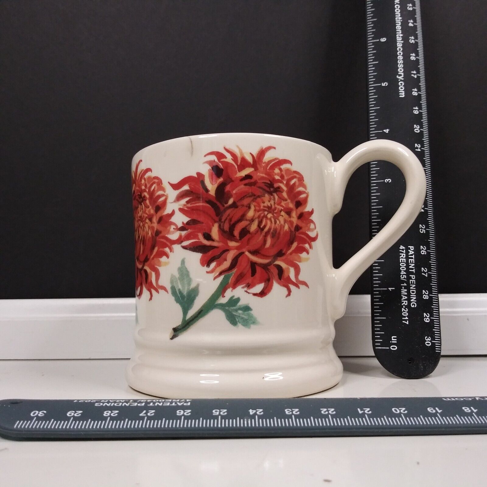 Emma Bridgewater Coffee Tea Mug Chrysanthemum Flowers Series Earthenware Damaged