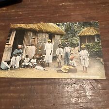 vintage postcard Black Family Poor Mans Heritage Hut Jamaica Browns Town picture
