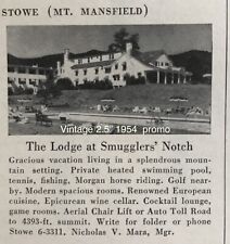 1954 Lodge At Smugglers’ Notch Hotel Stowe VT 2.75” PRESS PROMO Mountain Photo picture