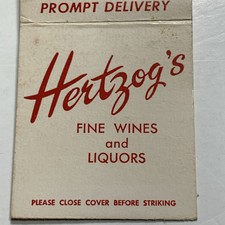 Greater Buffalo Williamsville New York Matchbook Cover Hertzog’s Wine & Liquor picture