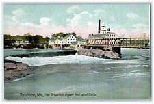 c1910s The Bowdoin Paper Mill And Falls Topsham Maine ME Unposted House Postcard picture