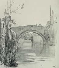 A Venetian Scene in Bruton in Somerset - Antique Print 1927 picture