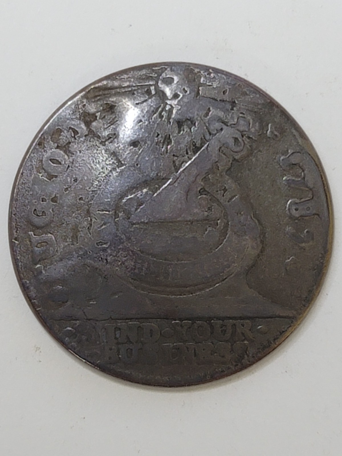 1787 Fugio Old Copper Bent Ben Franklin