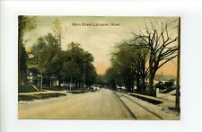 Leicester MA Mass 1907 antique postcard, Main Street view, trolley tracks picture