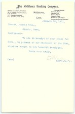 1901 Middlesex Banking Co. receipt letter, Granby, Conn. picture